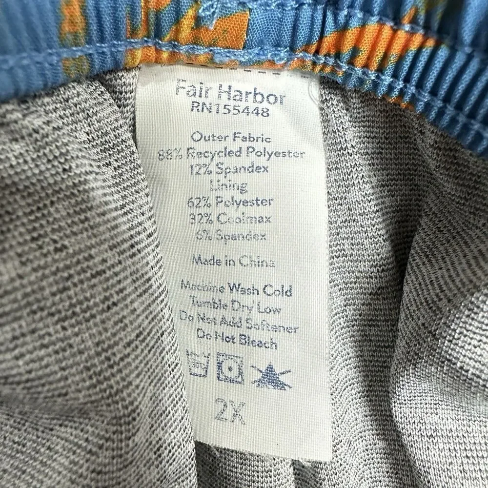 Fair Harbor Anchor Swim Trunks Shorts 2XL Sundrenched Palms Brief Lined Pockets - Picture 12 of 13